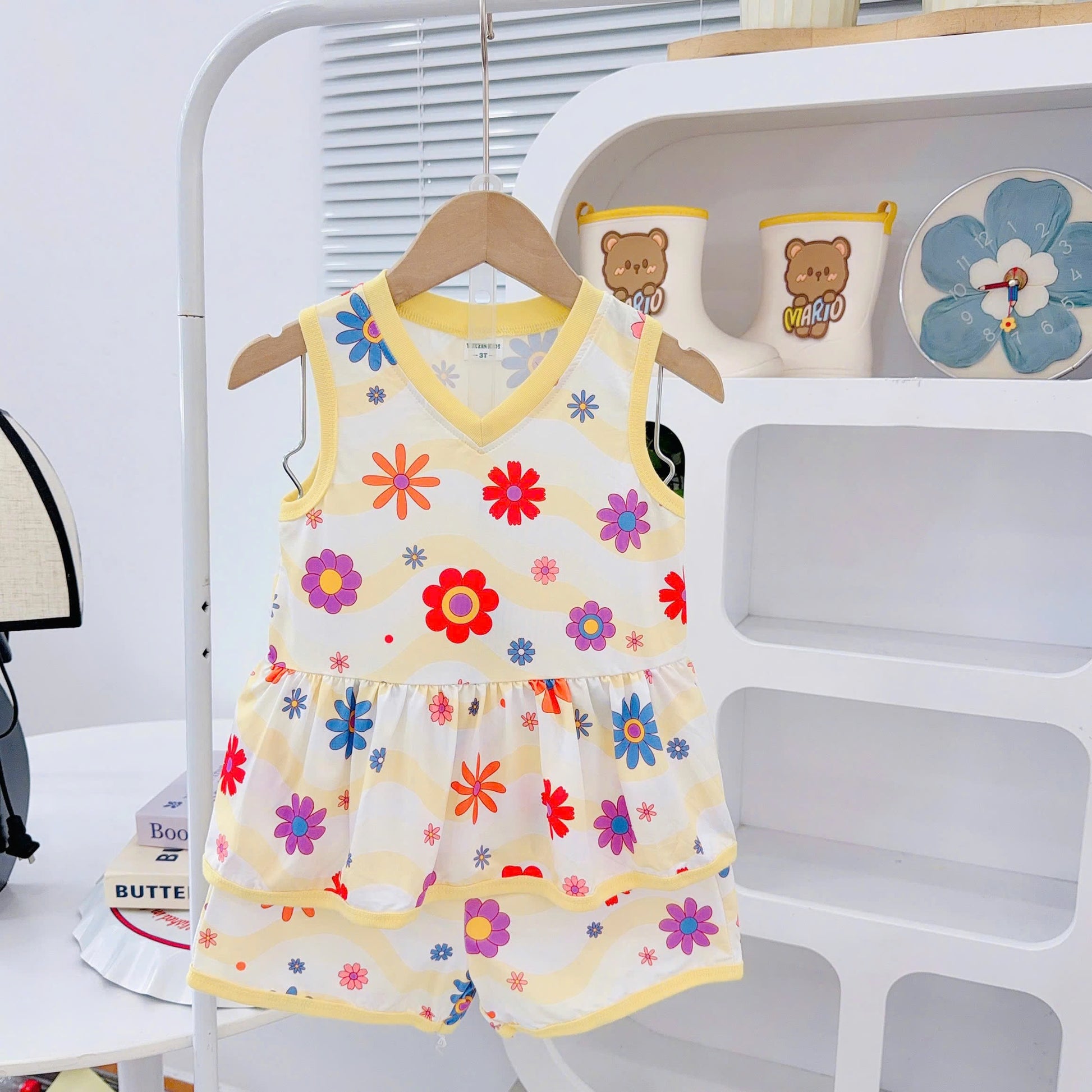 3D Cotton Sleeveless Girls Play Suit