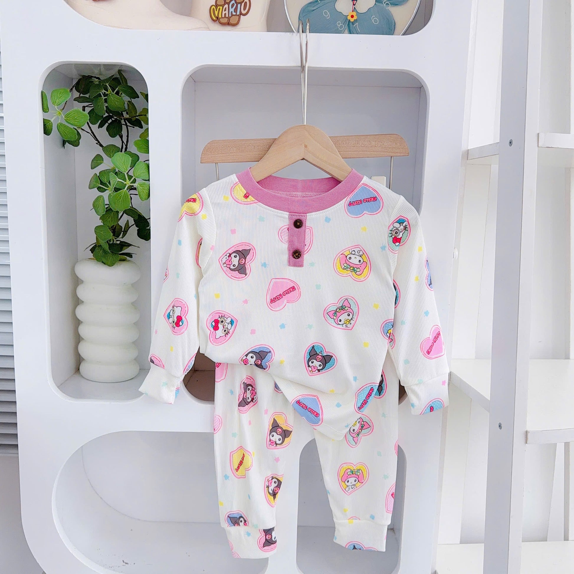 Long Sleeves Pyjamas Girls Bamboo Cotton