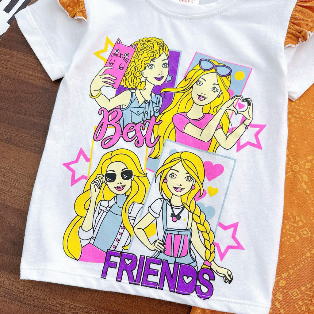 Girls Ruffles Sleeves Bell Bottom Pyjamas