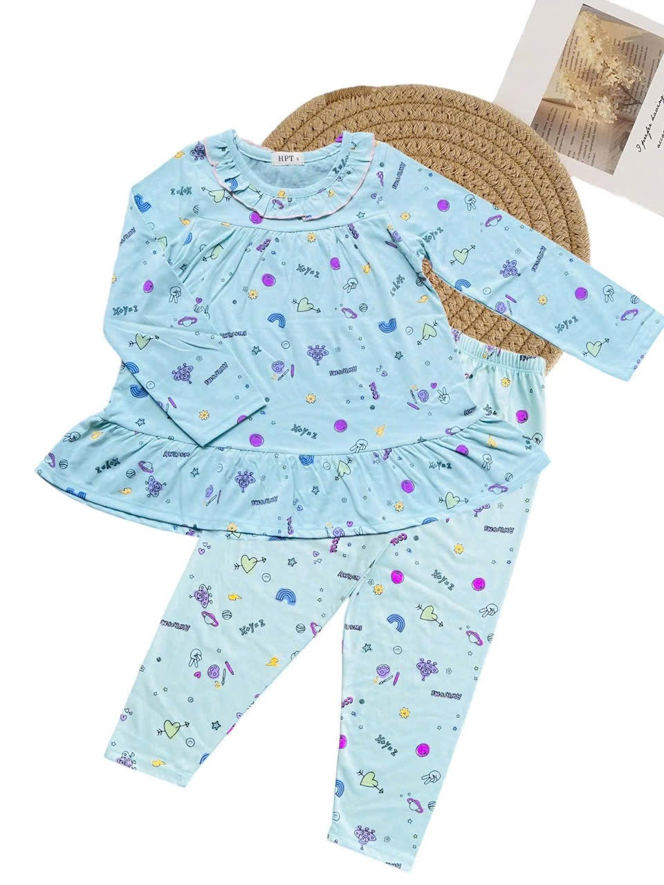 Long Sleeves Girls Pyjamas Big Size