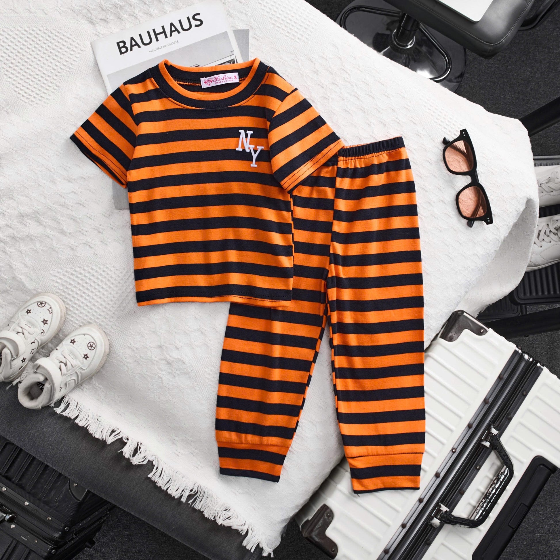 Plain Stripes Pyjamas Full Size