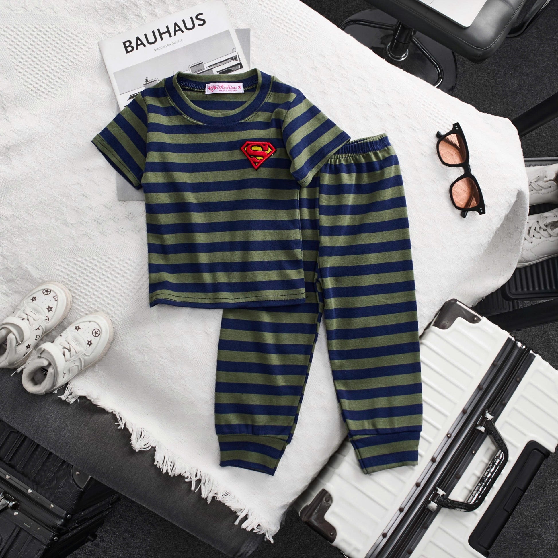 Plain Stripes Pyjamas Full Size