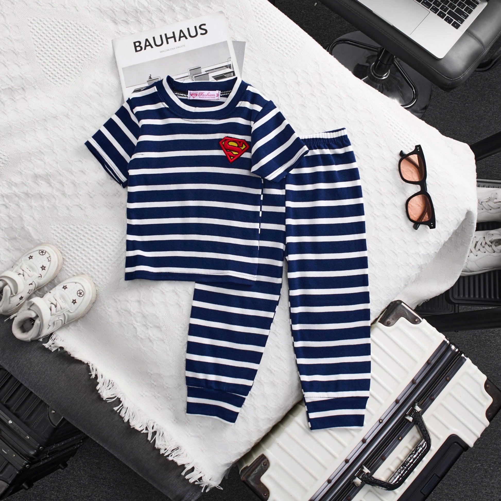 Plain Stripes Pyjamas Full Size