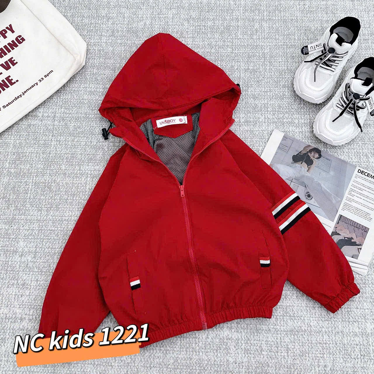 Windbreaker with hoodie