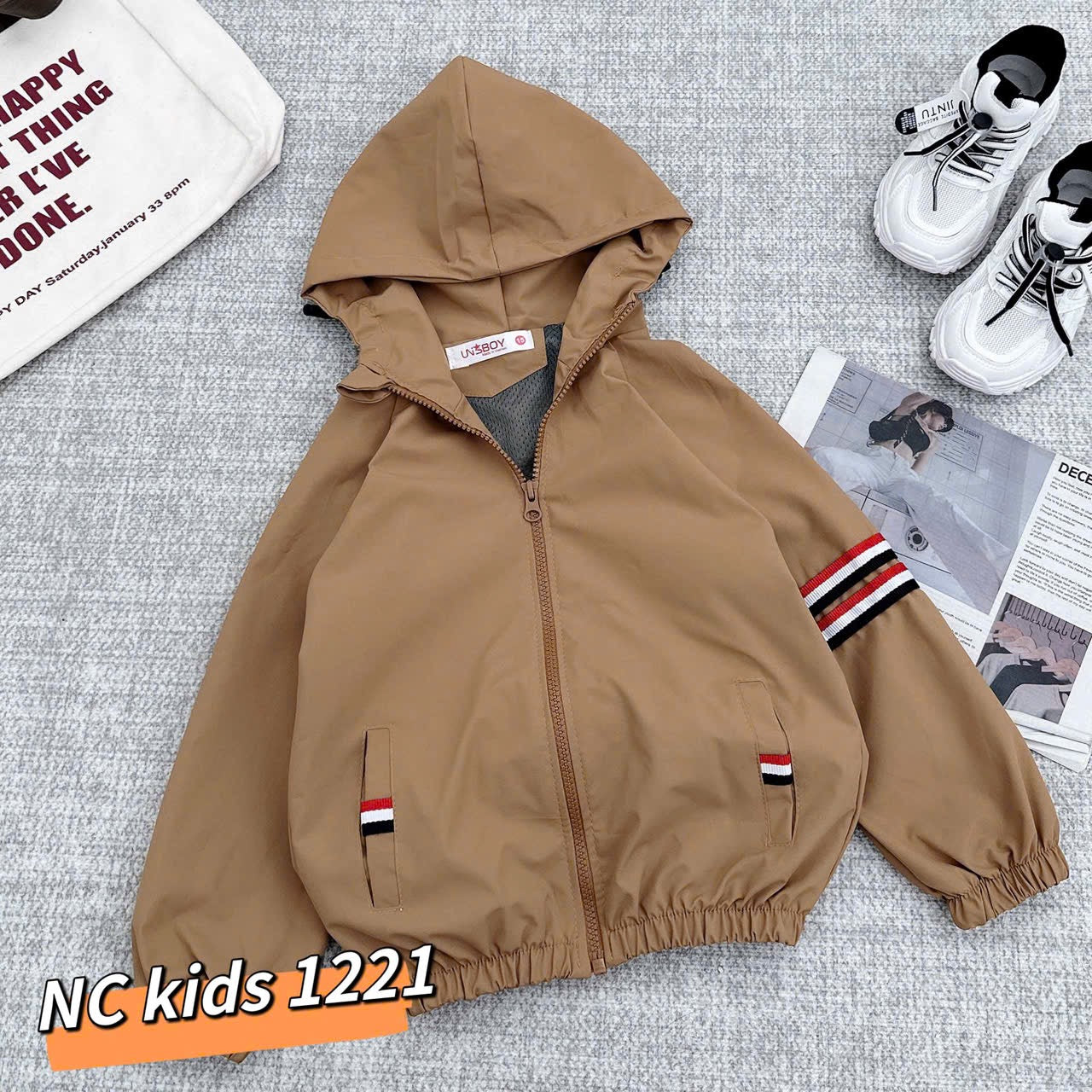 Windbreaker with hoodie