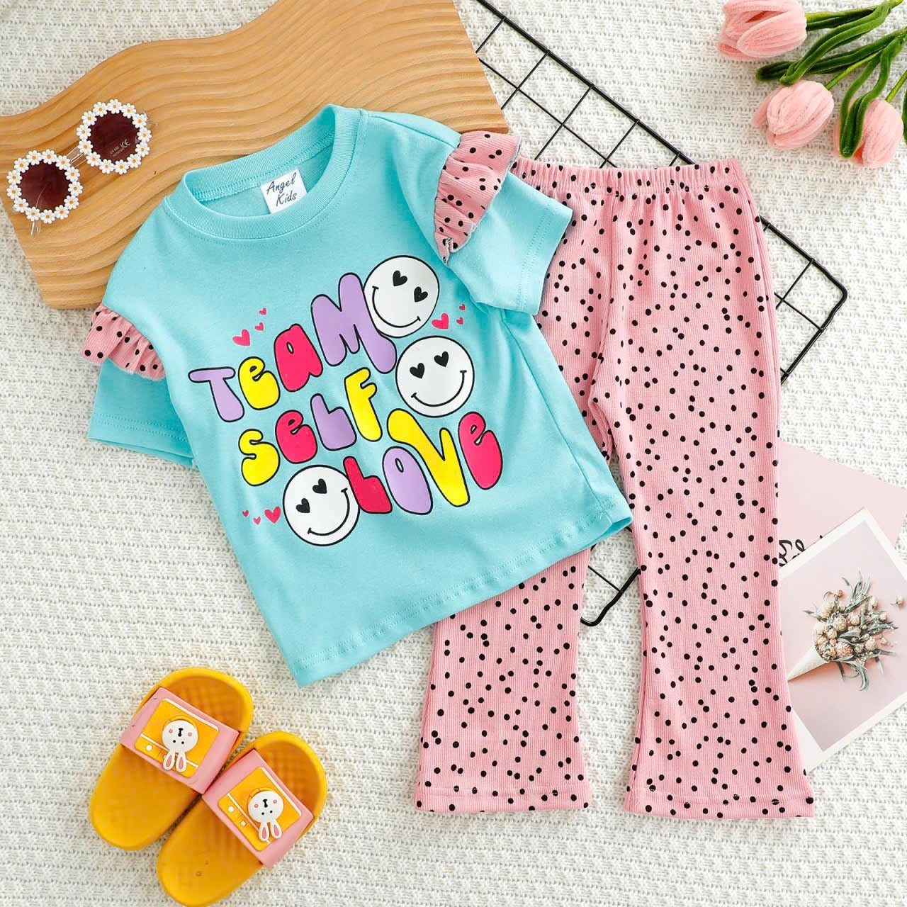 Angel Kids Girls Cotton Pyjamas