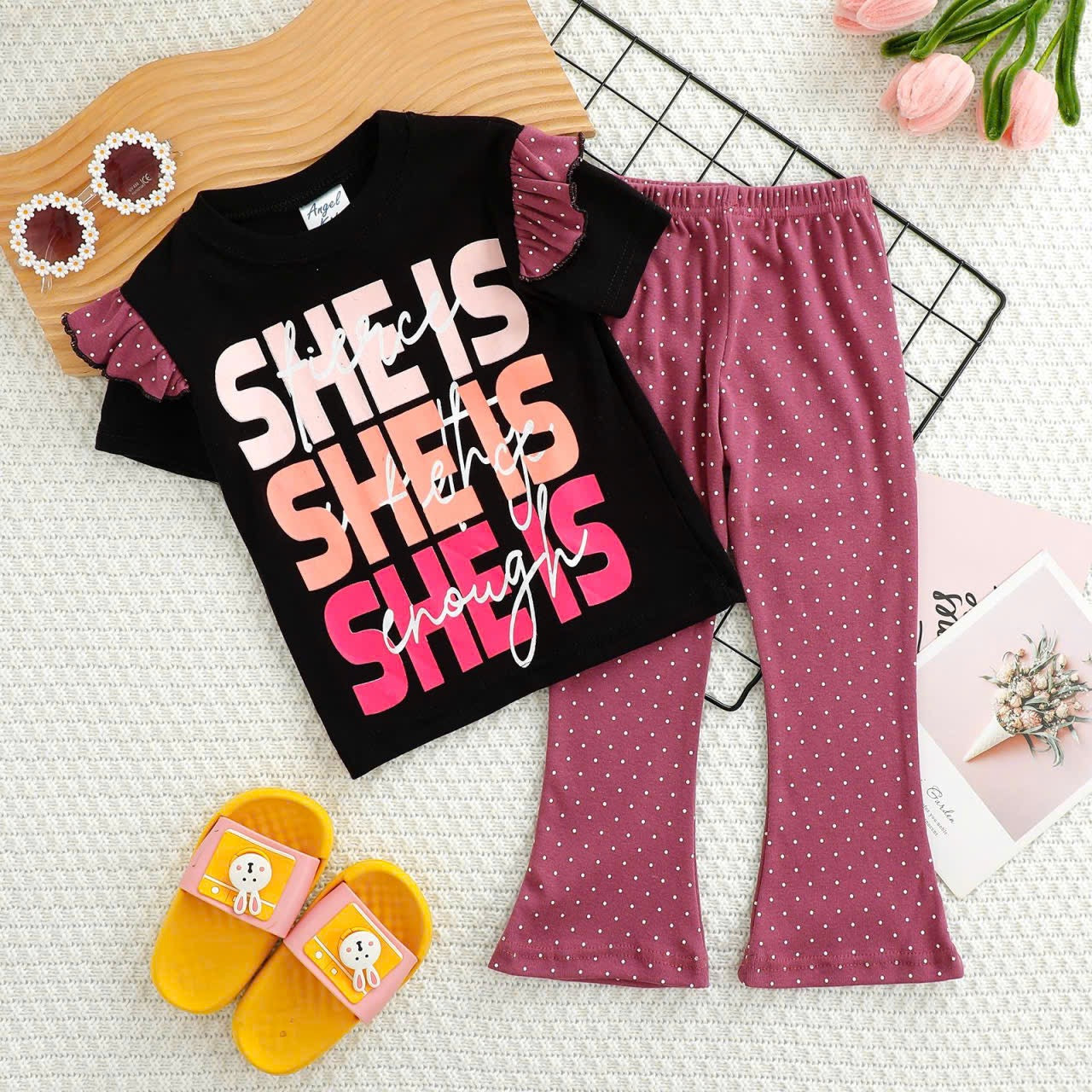 Angel Kids Girls Cotton Pyjamas