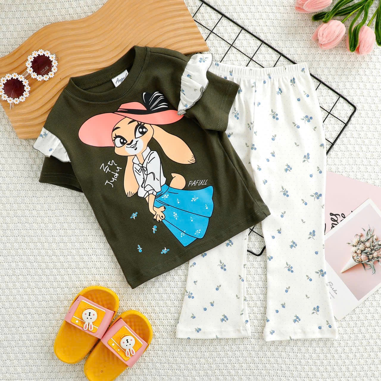 Angel Kids Girls Cotton Pyjamas