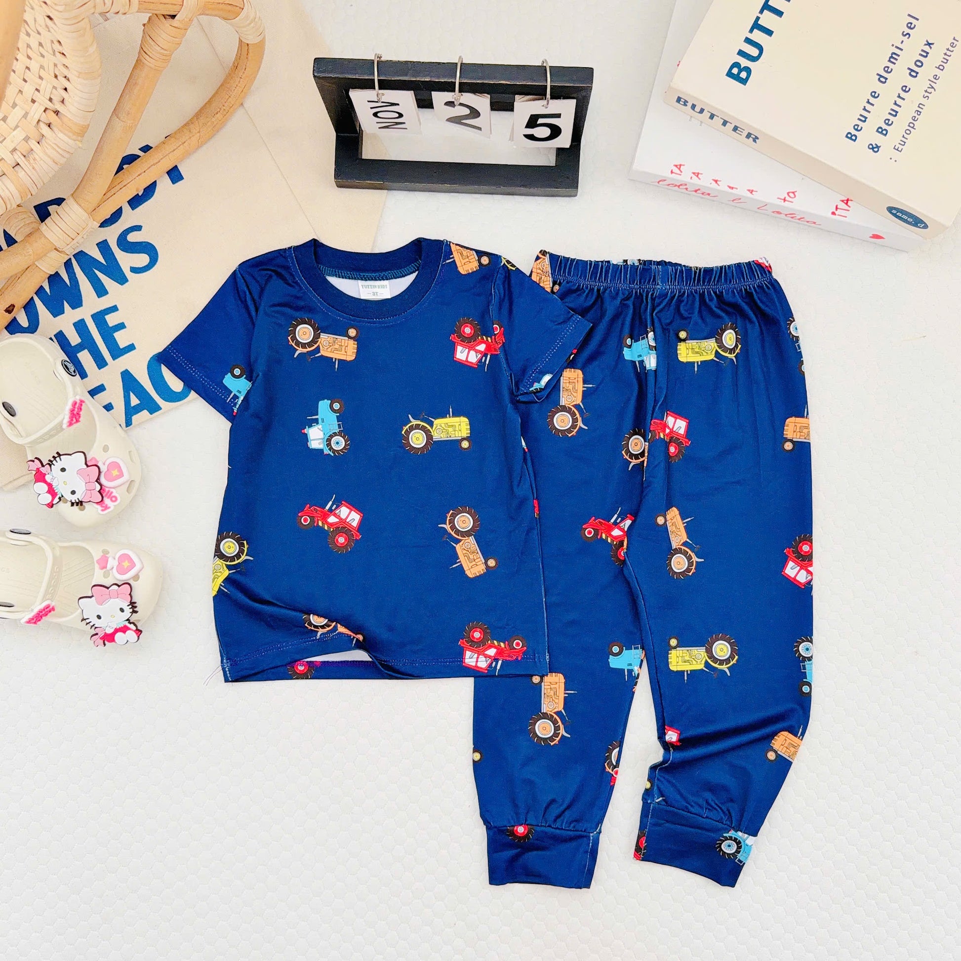 3D Cotton Short Sleeves Pyjamas Boys