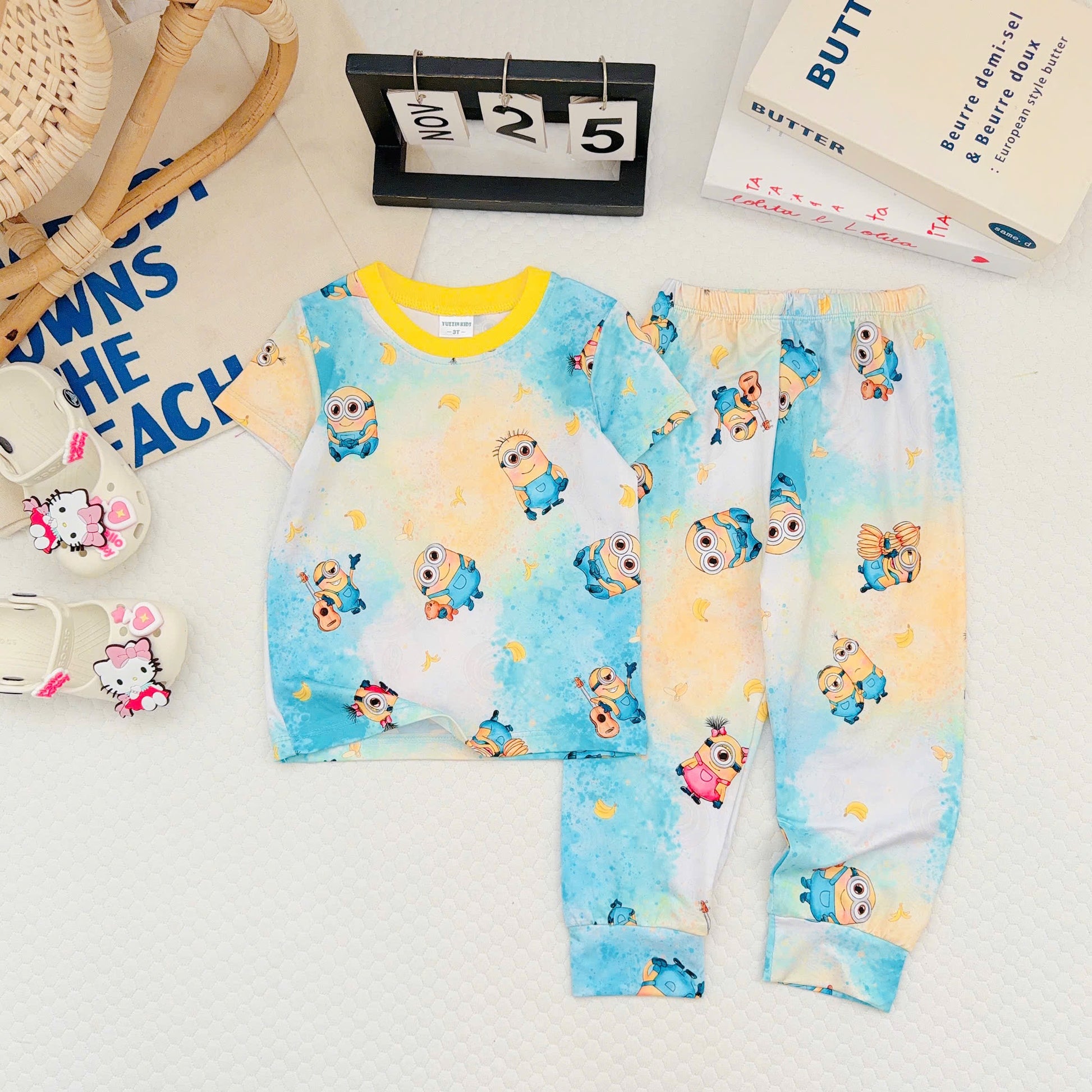 3D Cotton Short Sleeves Pyjamas Boys