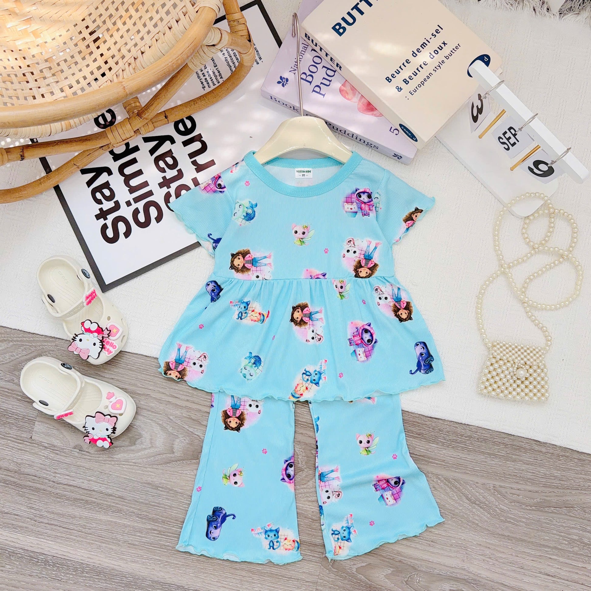 Girls Short Sleeves Pyjamas