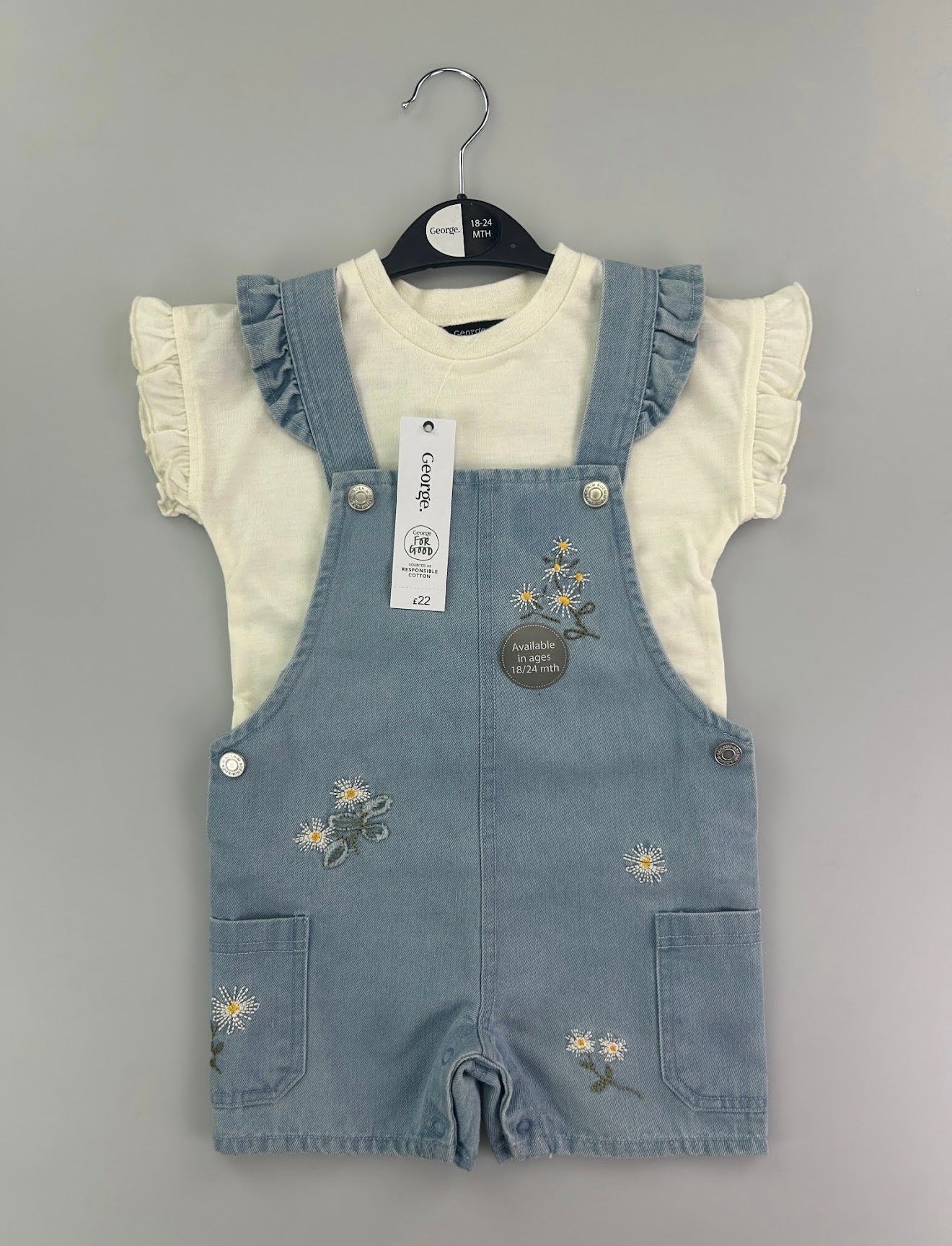 Baby Girls Overall Set with T-shirt