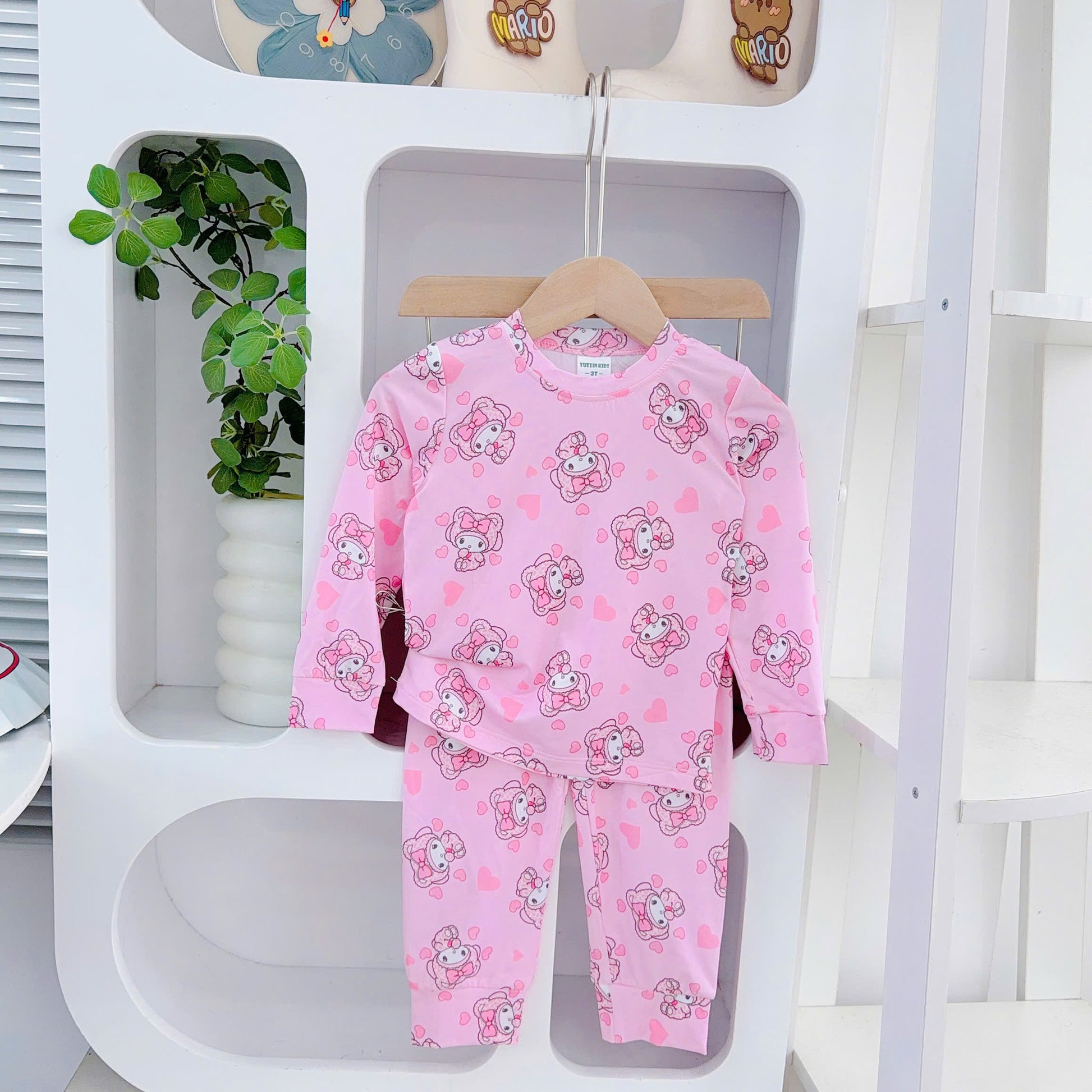 Girls Longsleeves 3D cotton Pyjamas