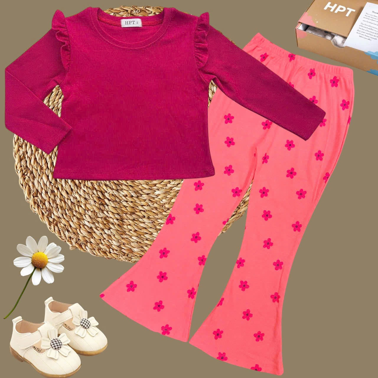 HPT Long Sleeve Bell Bottom Dress Set