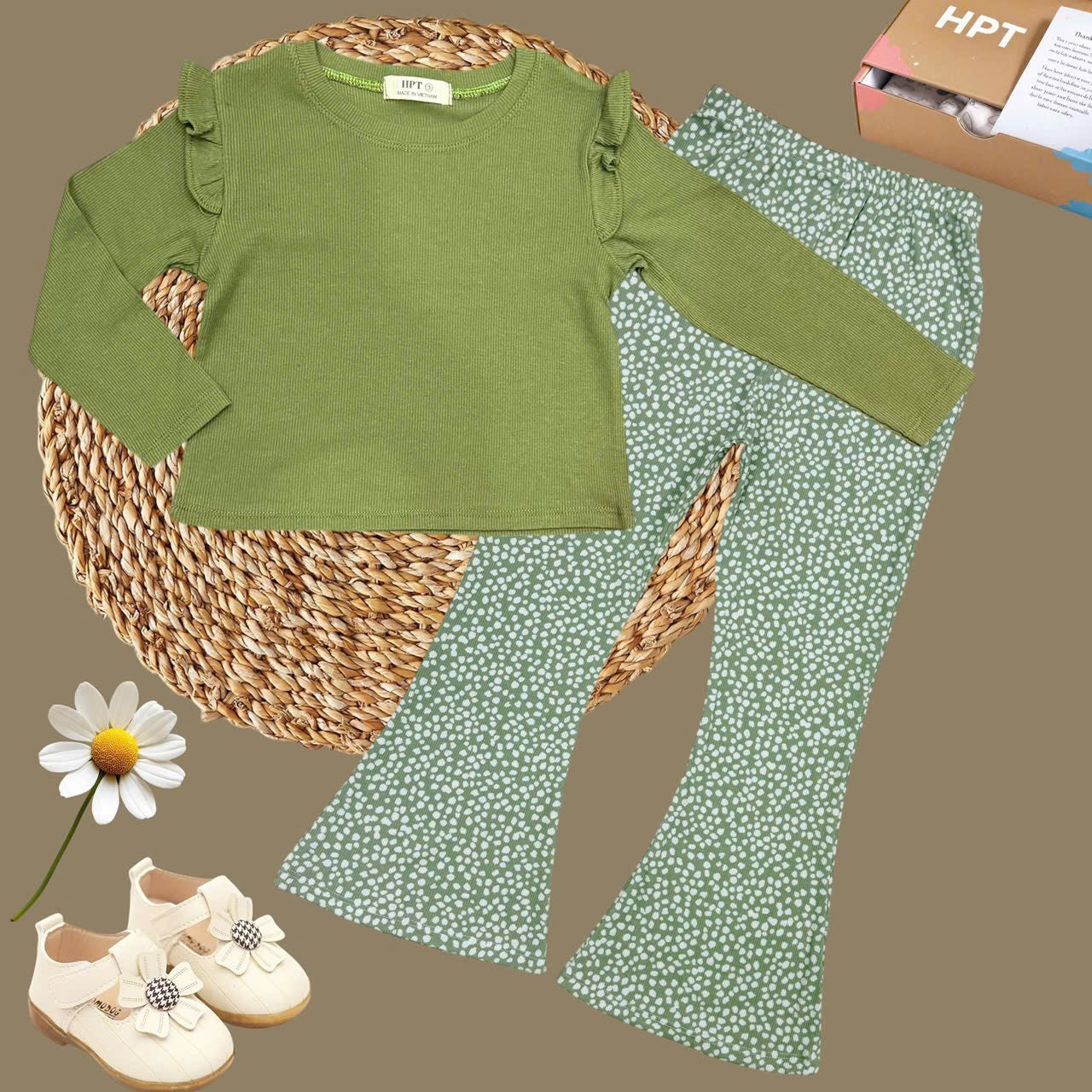 HPT Long Sleeve Bell Bottom Dress Set