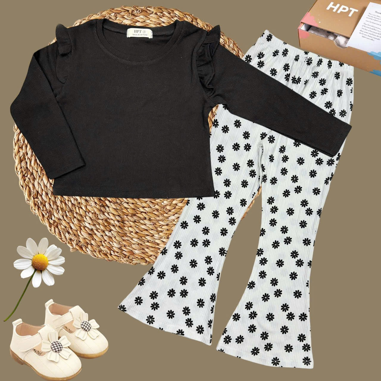 HPT Long Sleeve Bell Bottom Dress Set