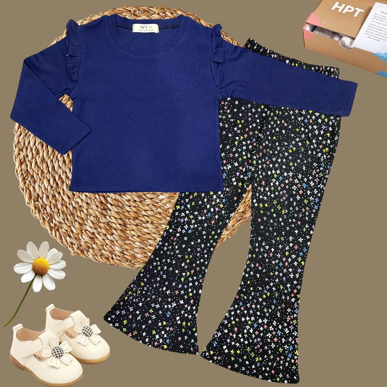 HPT Long Sleeve Bell Bottom Dress Set