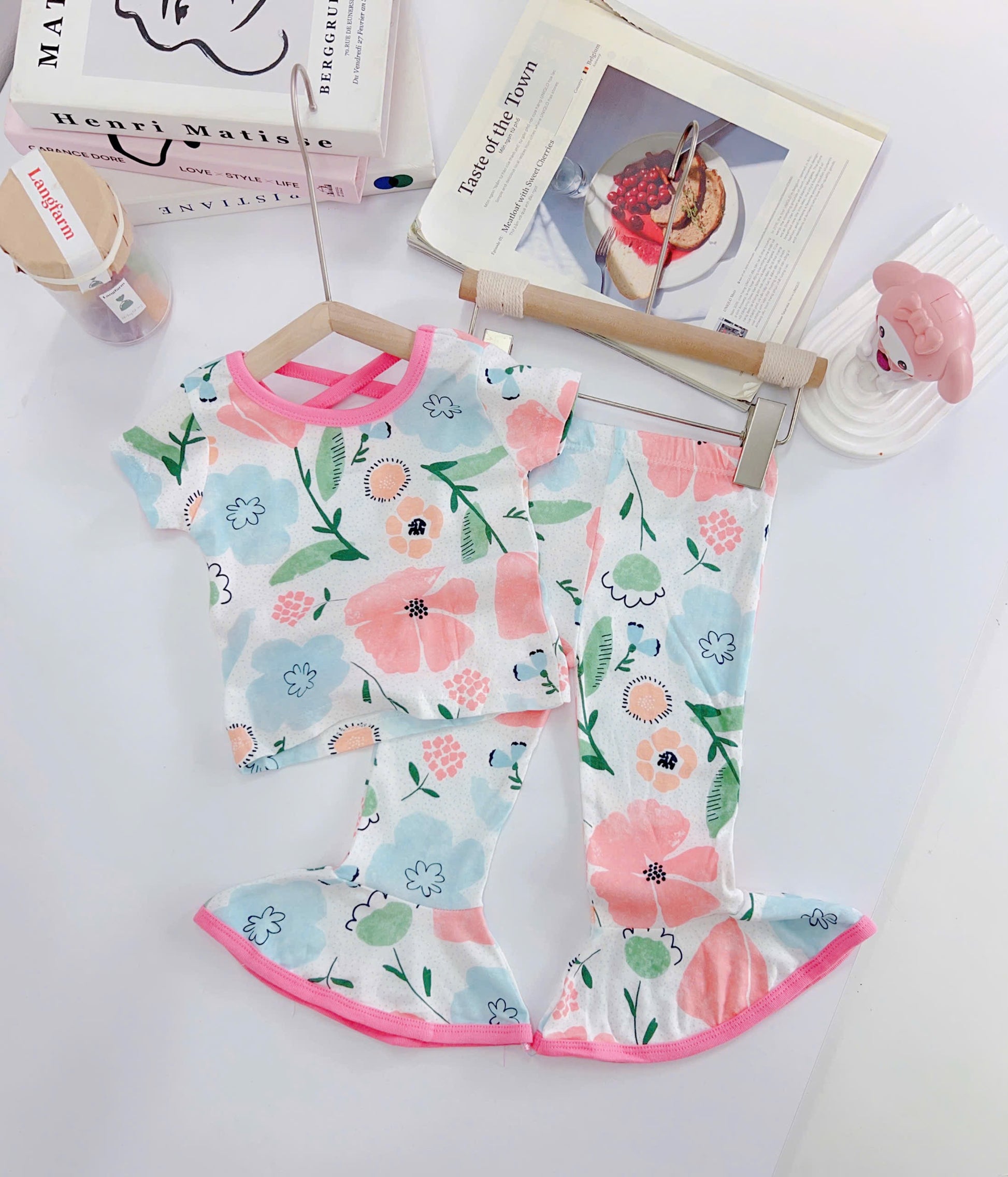 Short Sleeves Pyjamas Bell Bottom