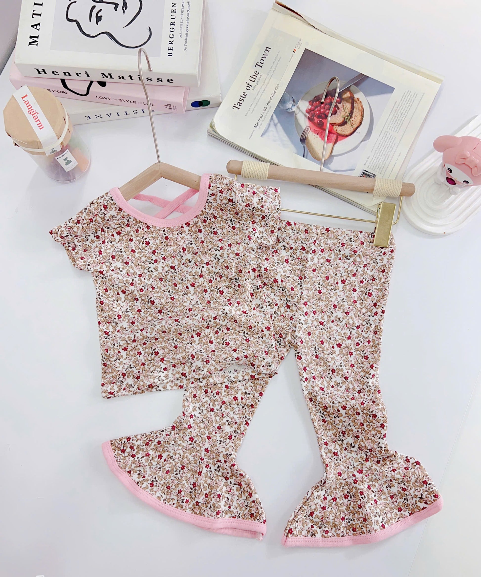 Short Sleeves Pyjamas Bell Bottom