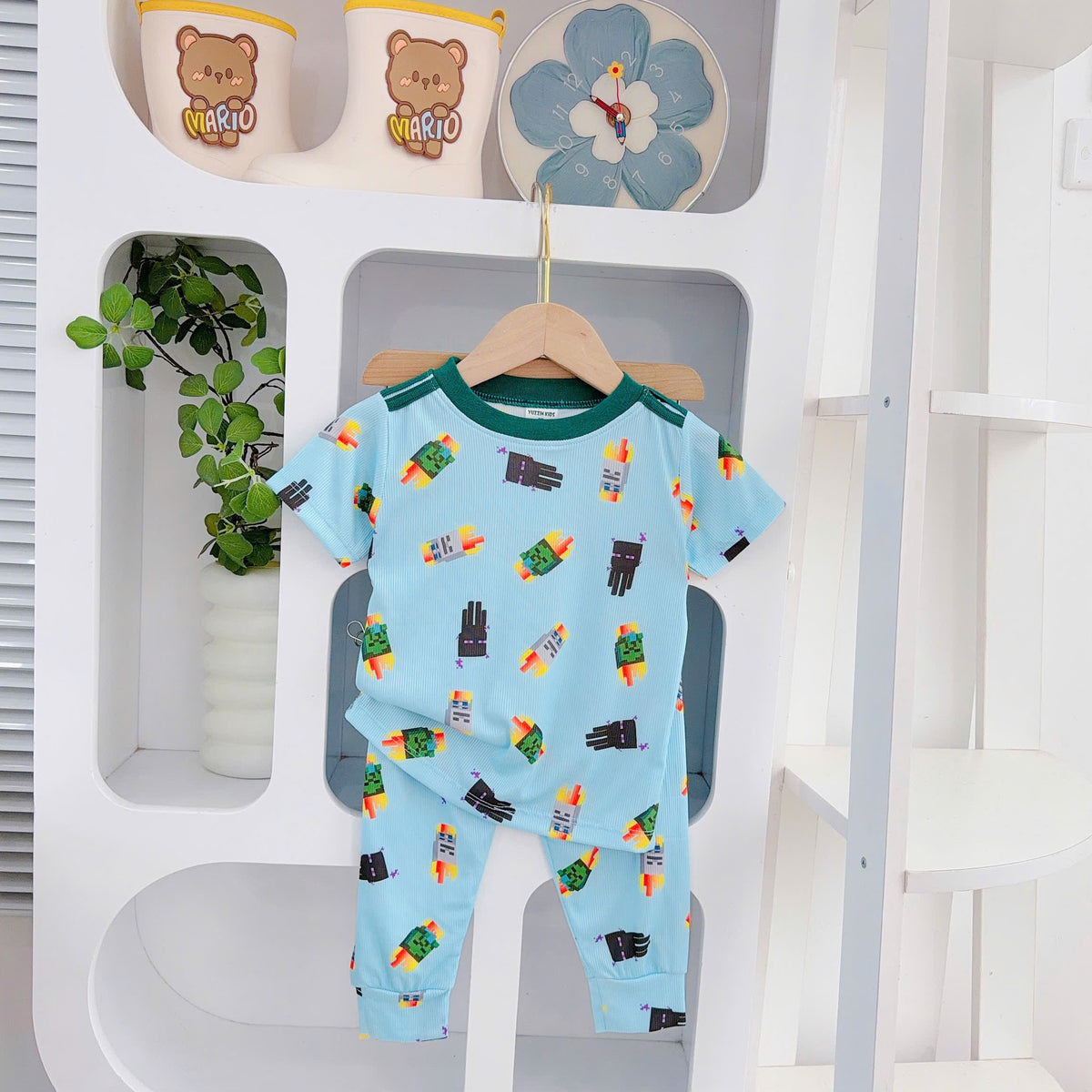 Boys Cotton Bamboo Shortsleeves Pyjamas