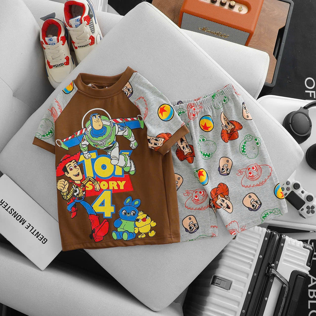 100% Printed Cotton Playsuits Boys