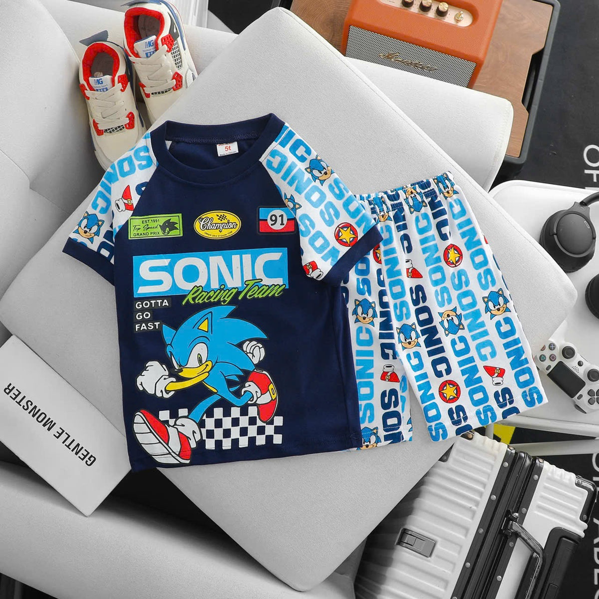 100% Printed Cotton Playsuits Boys