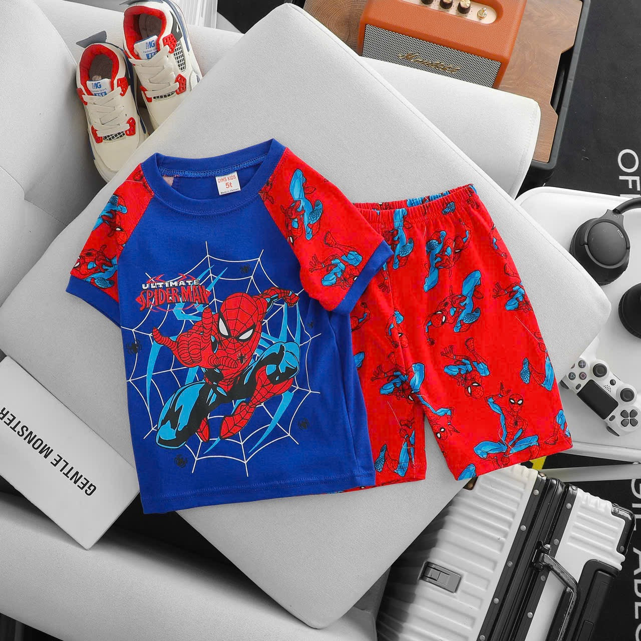 100% Printed Cotton Playsuits Boys
