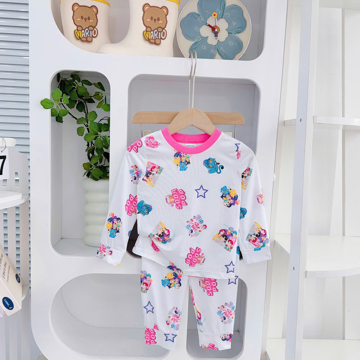 Girls 3D Cooling Cotton LongSleeves Pjs