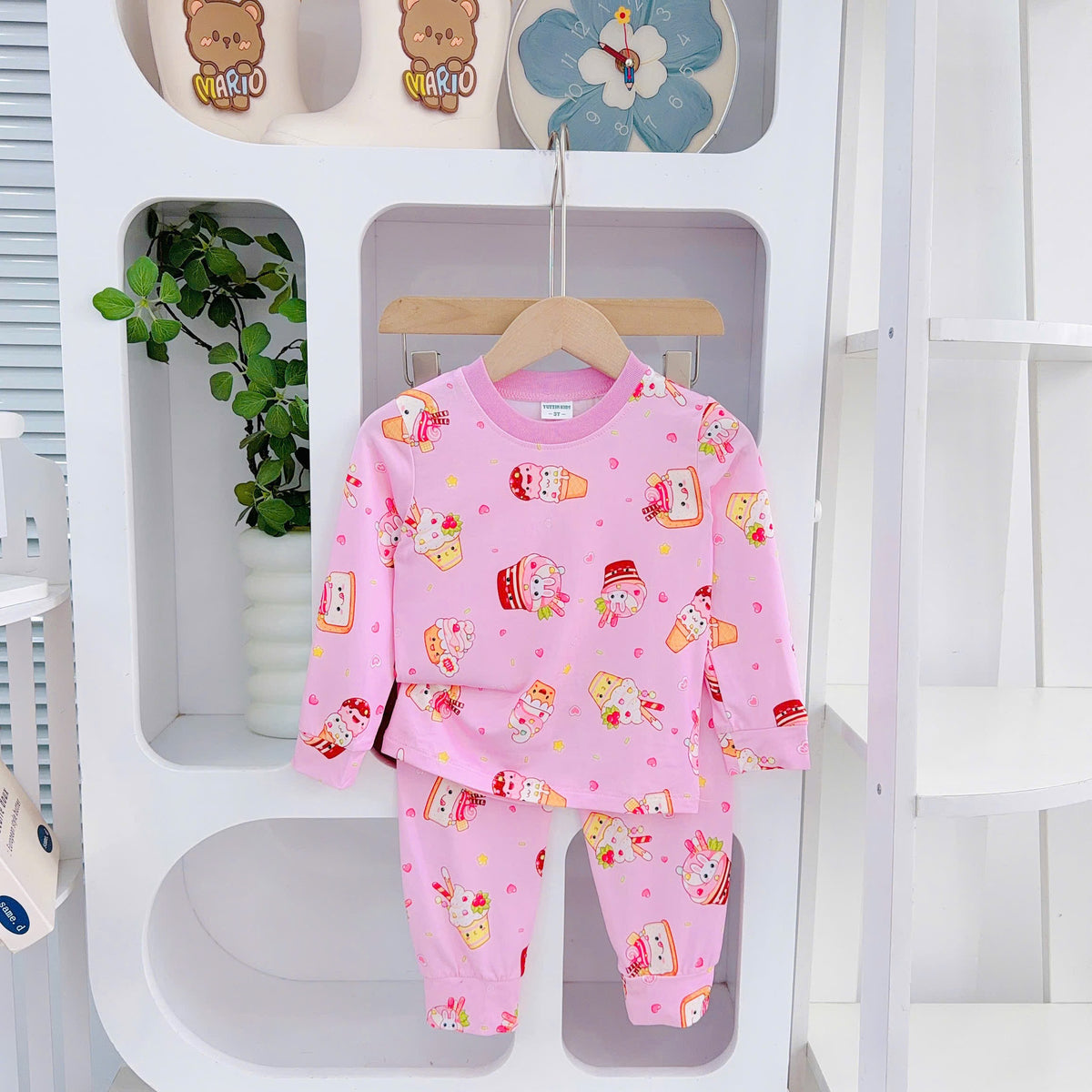 Girls 3D Cooling Cotton LongSleeves Pjs