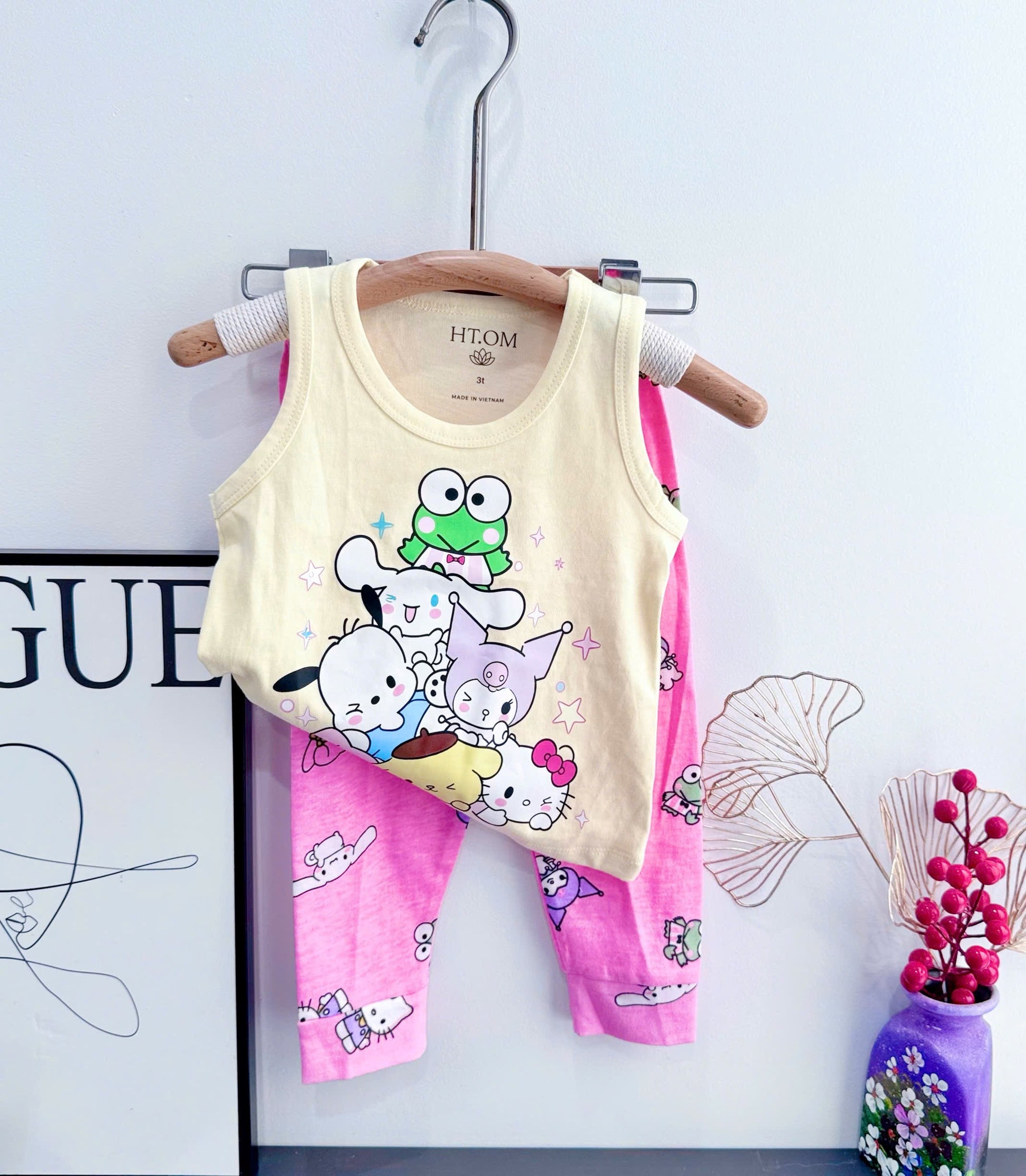 Sleeveless Printed Long Pants Set