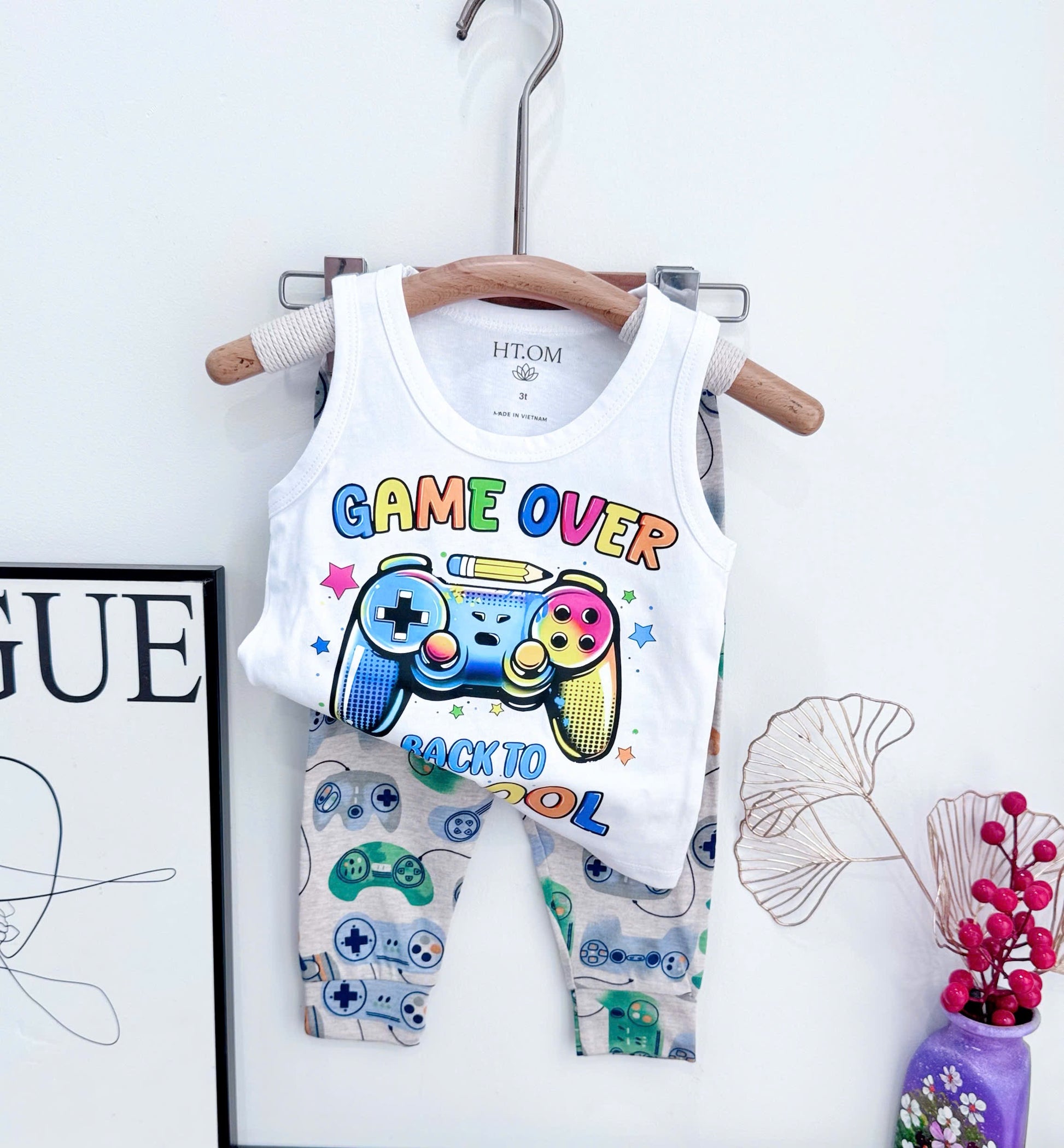 Sleeveless Printed Long Pants Set