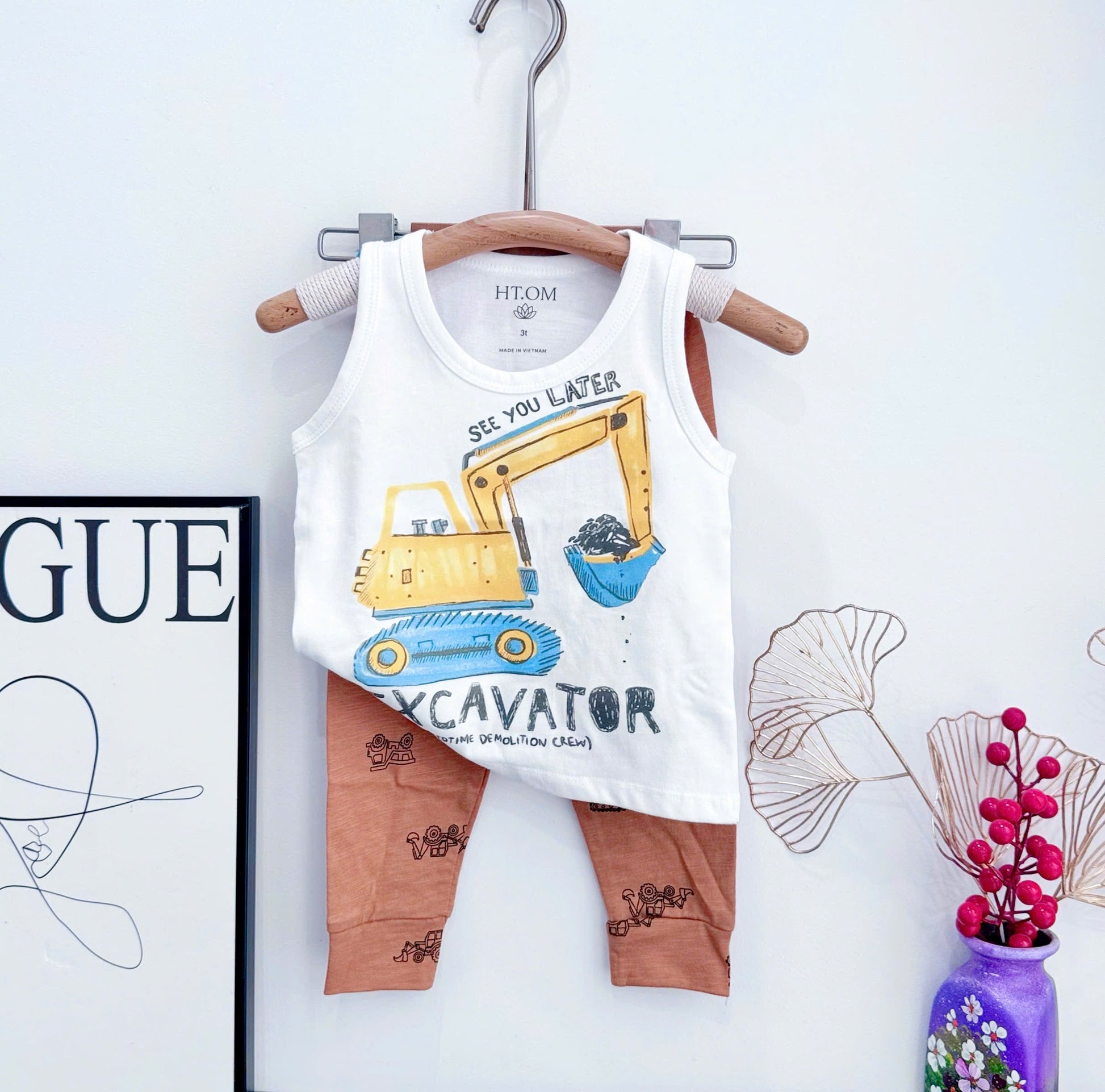 Sleeveless Printed Long Pants Set