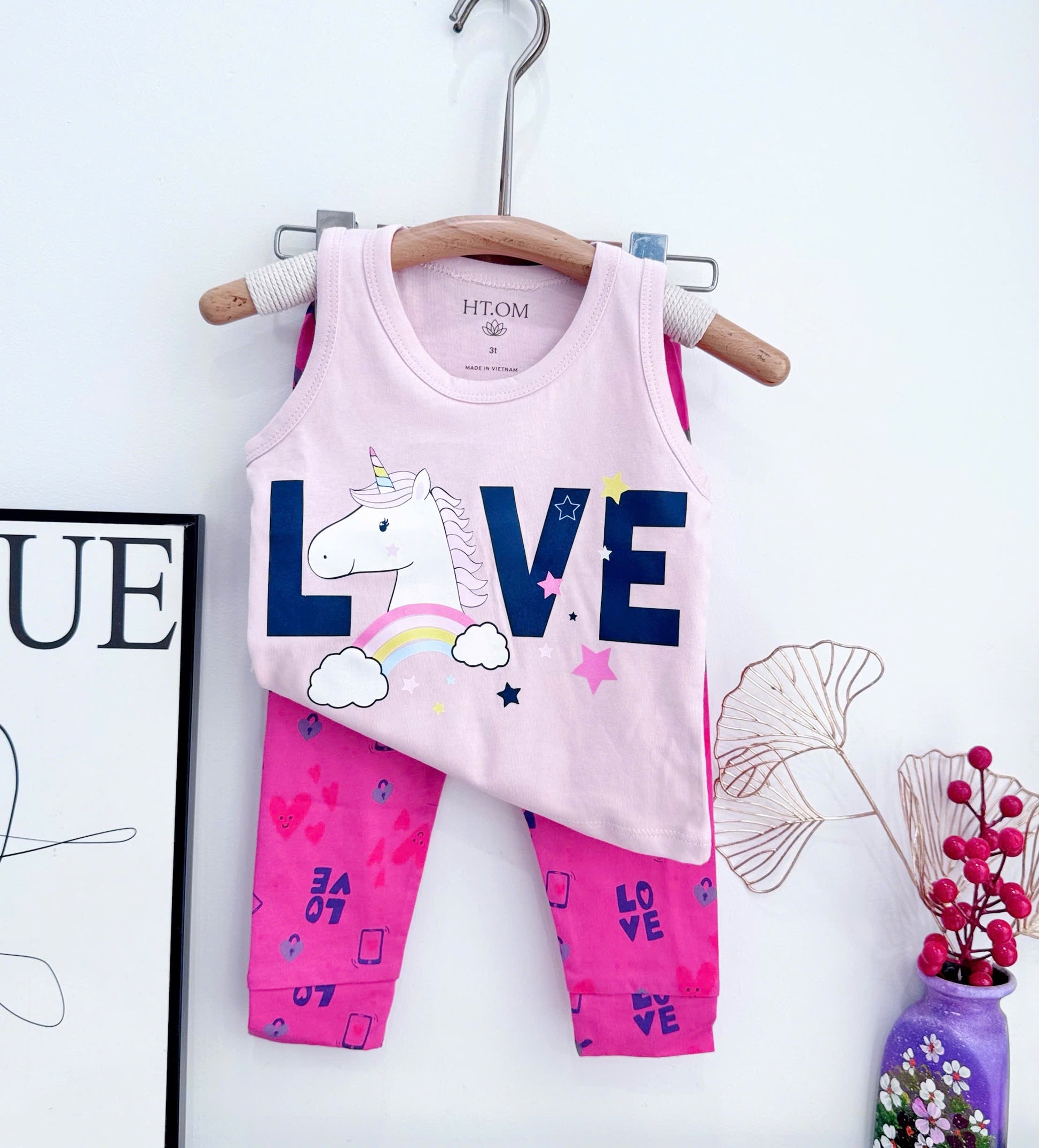 Sleeveless Printed Long Pants Set