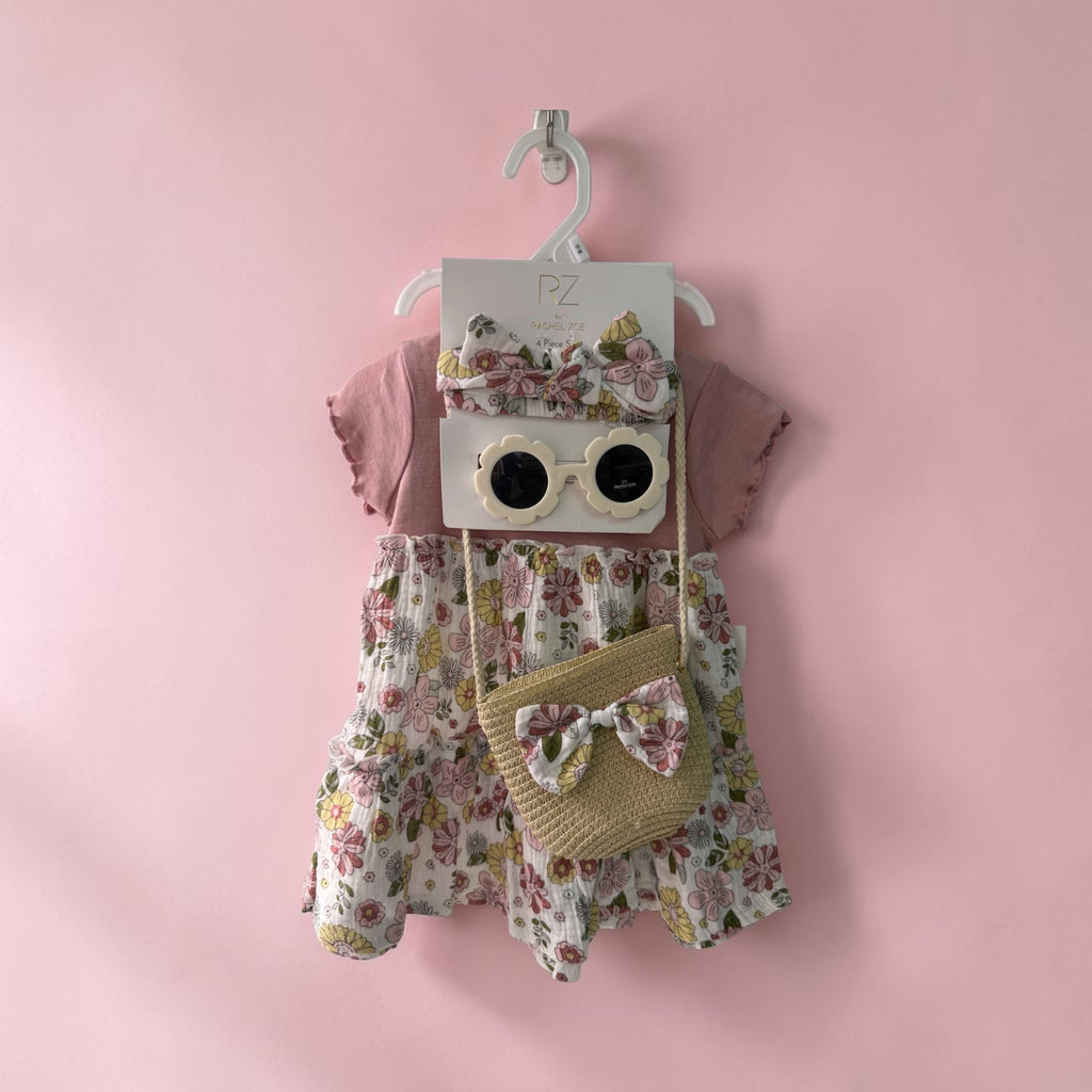 Baby Girl Dress set with Shades and Bag