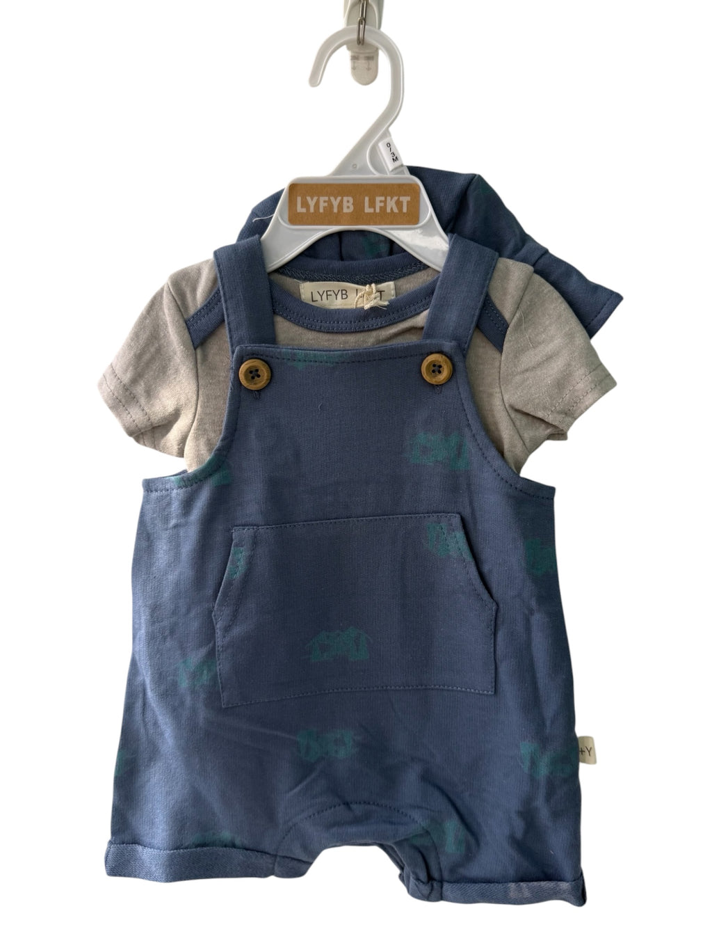 Baby Boy Overall Set with Bucket Hat