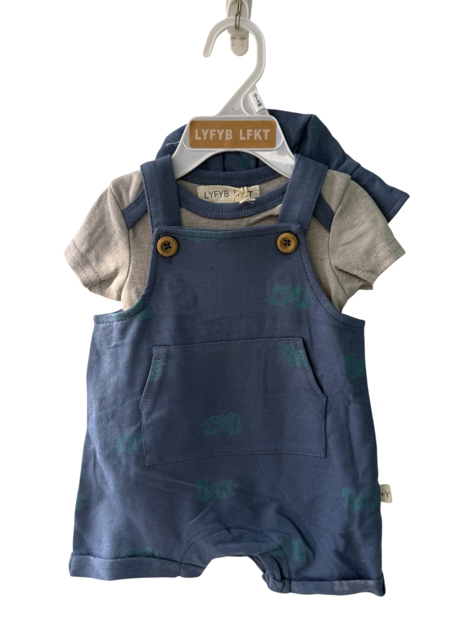 Baby Boy Overall Set with Bucket Hat
