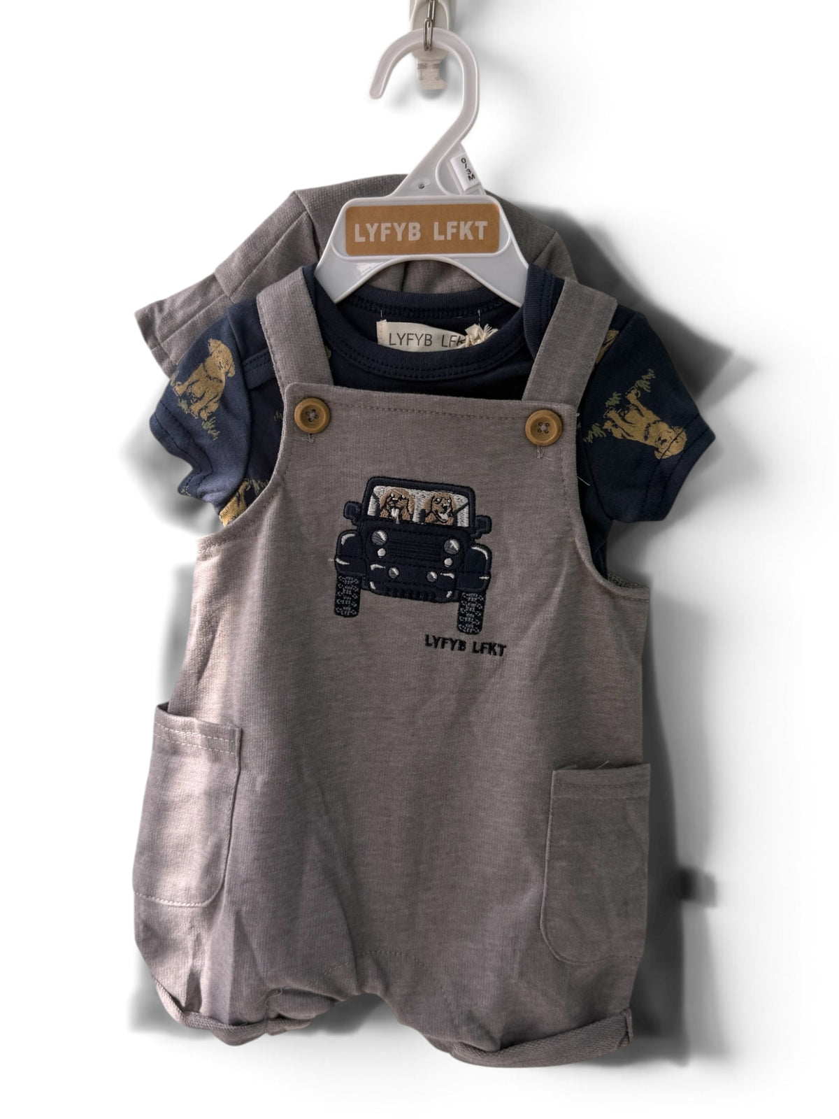 Baby Boy Overall Set with Bucket Hat