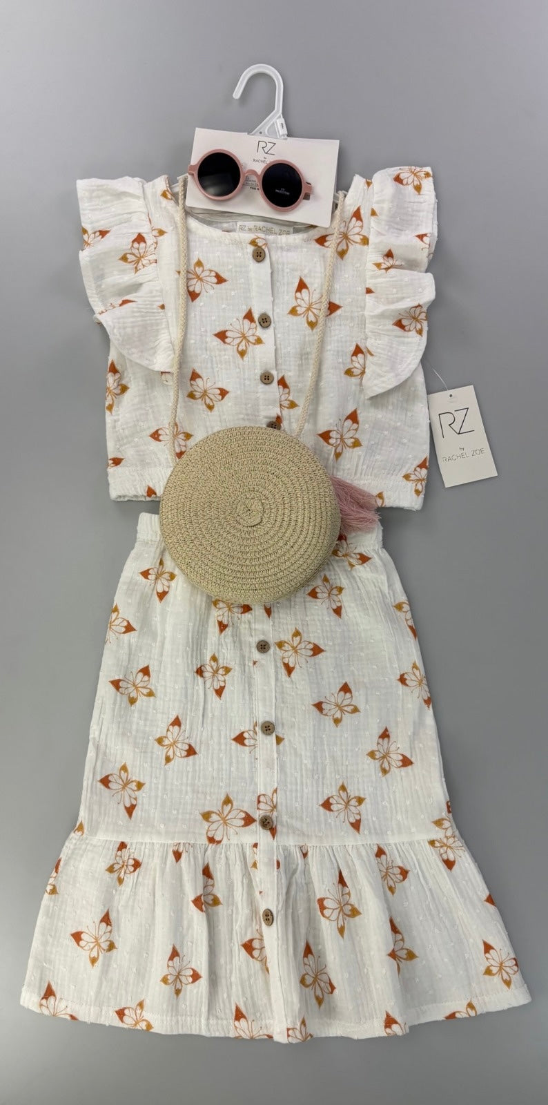Girls Skirt Sets with Shades and Sling Bag